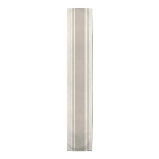 Neutral Linen Stripes Outdoor Table Runner